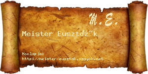 Meister Euszták névjegykártya
